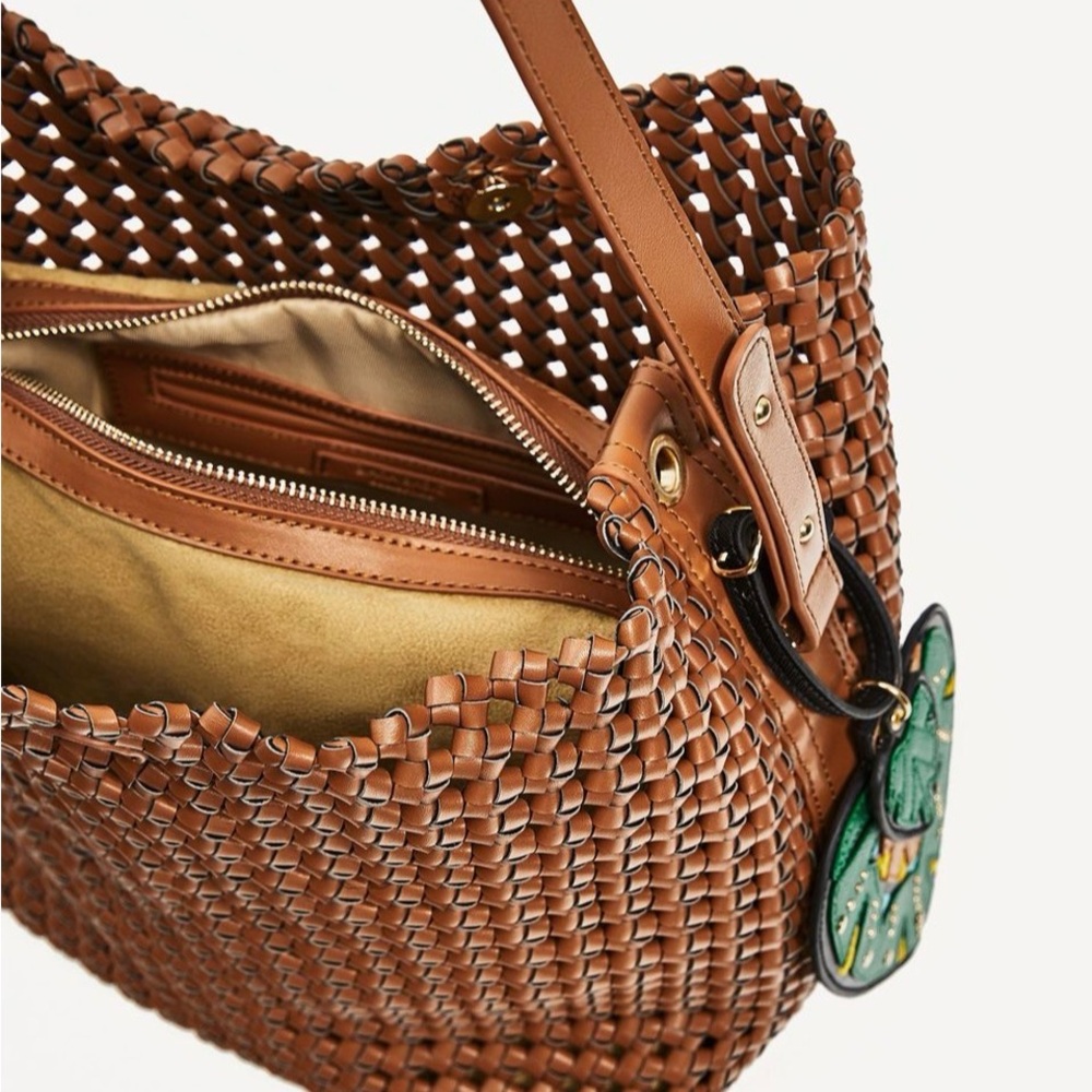 Zara Brown Woven Shoulder Bag - Picture 2 of 4